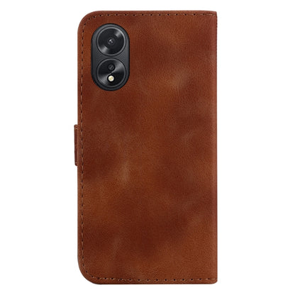 For OPPO A38 4G / A18 7-shaped Embossed Leather Phone Case(Brown) - A38 Cases by PMC Jewellery | Online Shopping South Africa | PMC Jewellery | Buy Now Pay Later Mobicred