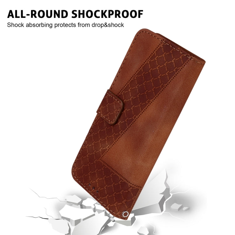 For OPPO A38 4G / A18 7-shaped Embossed Leather Phone Case(Brown) - A38 Cases by PMC Jewellery | Online Shopping South Africa | PMC Jewellery | Buy Now Pay Later Mobicred