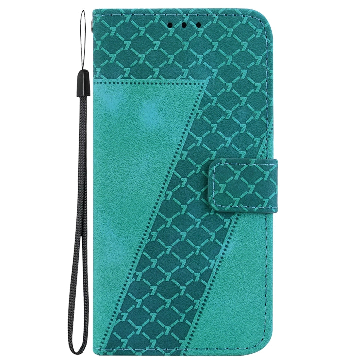 For OPPO A60 4G 7-shaped Embossed Leather Phone Case(Green) - OPPO Cases by PMC TechLife | Online Shopping South Africa | PMC TechLife | Buy Now Pay Later Mobicred