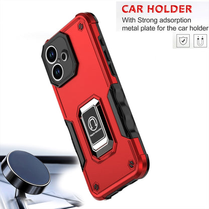 For iPhone 16 Plus Ring Holder Non-slip Shockproof Armor Phone Case(Red) - iPhone 16 Plus Cases by PMC Jewellery | Online Shopping South Africa | PMC Jewellery | Buy Now Pay Later Mobicred