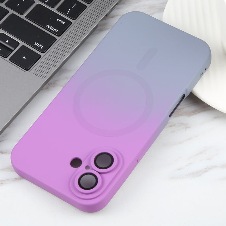 For iPhone 16 Liquid TPU Silicone Gradient MagSafe Phone Case(Purple) - iPhone 16 Cases by PMC Jewellery | Online Shopping South Africa | PMC Jewellery | Buy Now Pay Later Mobicred