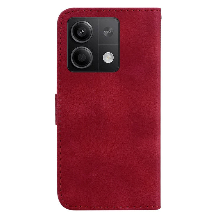 For Xiaomi Redmi Note 13 5G 7-shaped Embossed Leather Phone Case(Red) - Note 13 Cases by PMC Jewellery | Online Shopping South Africa | PMC Jewellery | Buy Now Pay Later Mobicred