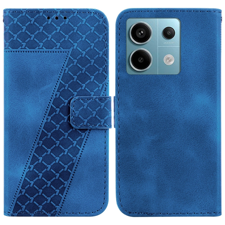 For Xiaomi Redmi Note 13 Pro 5G 7-shaped Embossed Leather Phone Case(Blue) - Note 13 Pro Cases by PMC Jewellery | Online Shopping South Africa | PMC Jewellery | Buy Now Pay Later Mobicred