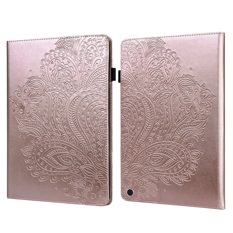 For Google Pixel Tablet Peacock Embossed Pattern Leather Tablet Case(Rose Gold) - Google by PMC TechLife | Online Shopping South Africa | PMC TechLife | Buy Now Pay Later Mobicred
