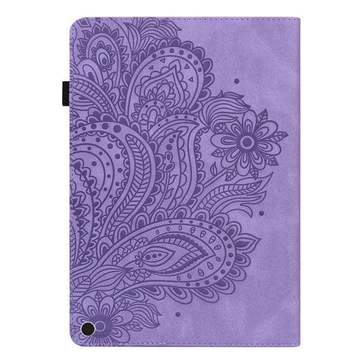 For Google Pixel Tablet Peacock Embossed Pattern Leather Tablet Case(Purple) - Google by PMC TechLife | Online Shopping South Africa | PMC TechLife | Buy Now Pay Later Mobicred