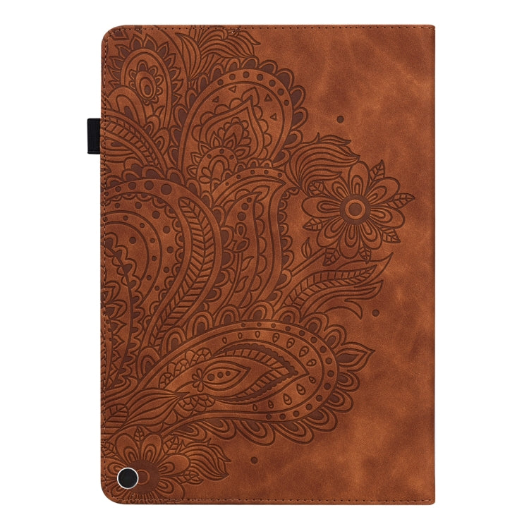 For Google Pixel Tablet Peacock Embossed Pattern Leather Tablet Case(Brown) - Google by PMC TechLife | Online Shopping South Africa | PMC TechLife | Buy Now Pay Later Mobicred