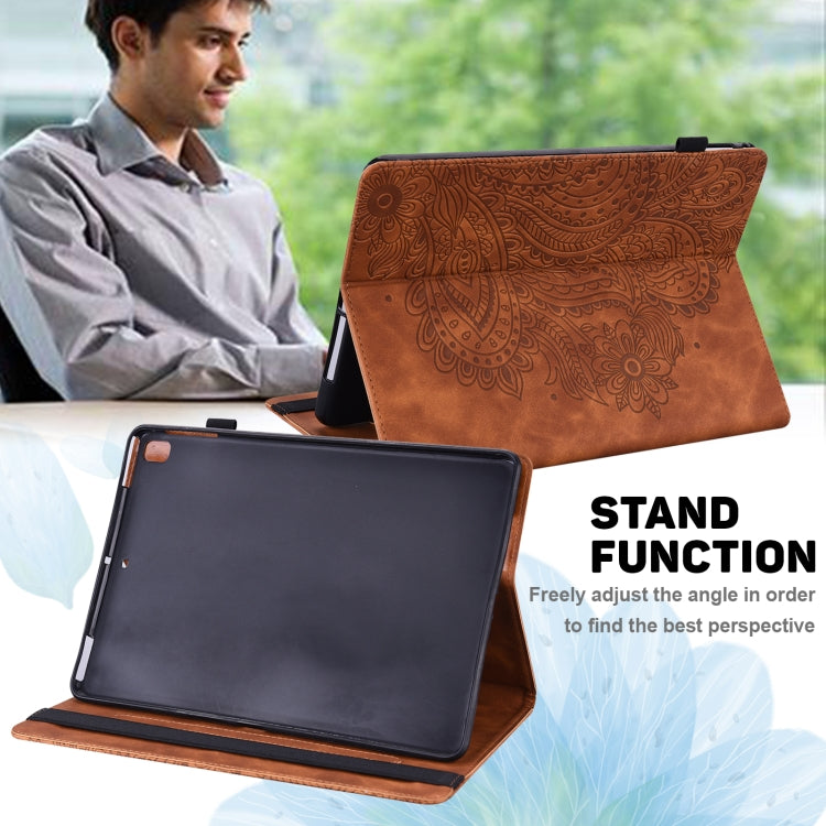 For Google Pixel Tablet Peacock Embossed Pattern Leather Tablet Case(Brown) - Google by PMC TechLife | Online Shopping South Africa | PMC TechLife | Buy Now Pay Later Mobicred