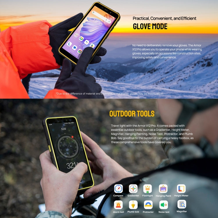 Ulefone Armor X12 Pro, 4GB+64GB, IP68/IP69K Rugged Phone, 5.45 inch Android 13 MediaTek Helio G36 Octa Core, Network: 4G, NFC(Less Green) - free shipping - PMC TechLife - Order now!