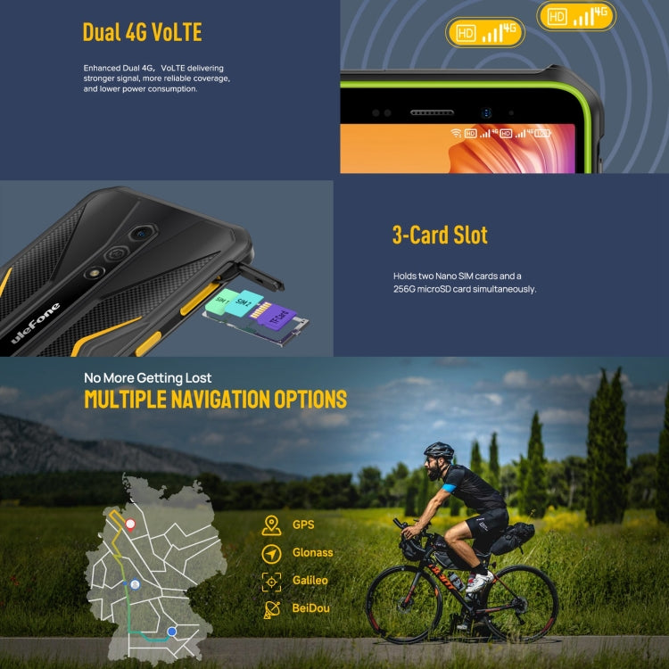 Ulefone Armor X12 Pro, 4GB+64GB, IP68/IP69K Rugged Phone, 5.45 inch Android 13 MediaTek Helio G36 Octa Core, Network: 4G, NFC(All Black) - free shipping - PMC TechLife - Order now!