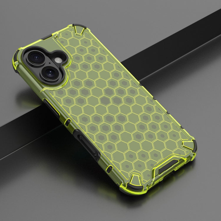 For iPhone 16 Honeycomb Shockproof Phone Case(Green) - iPhone 16 Cases by PMC Jewellery | Online Shopping South Africa | PMC Jewellery | Buy Now Pay Later Mobicred