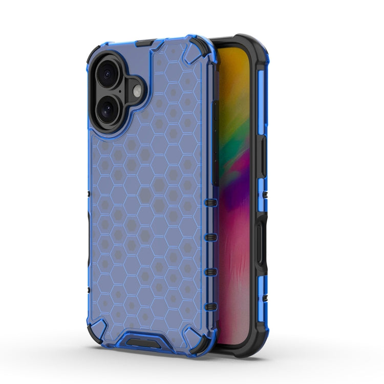 For iPhone 16 Honeycomb Shockproof Phone Case(Blue) - iPhone 16 Cases by PMC TechLife | Online Shopping South Africa | PMC TechLife | Buy Now Pay Later Mobicred