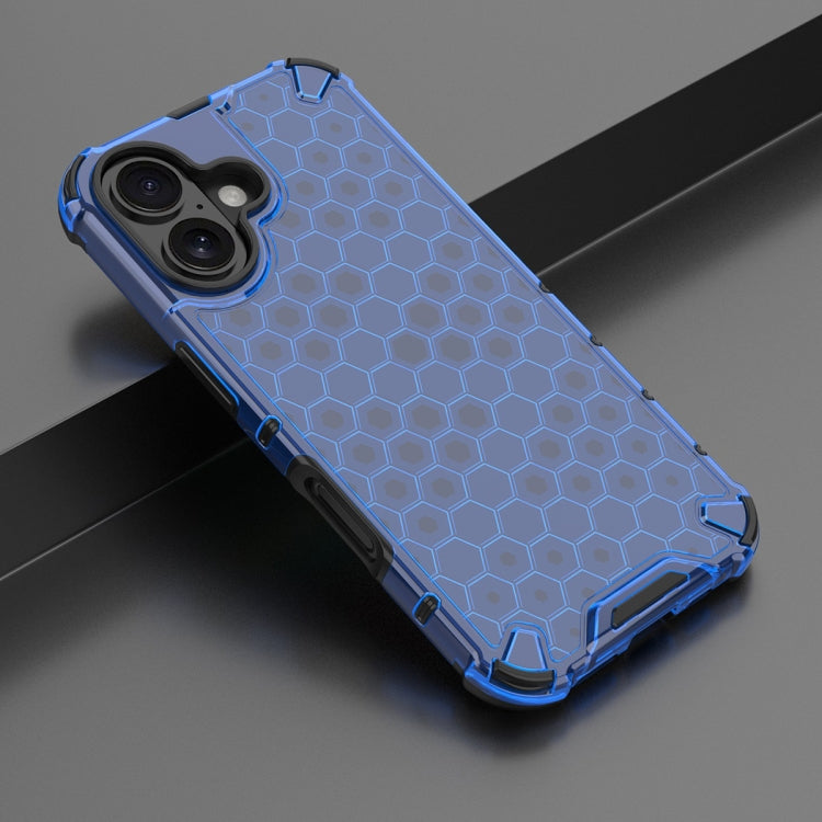 For iPhone 16 Honeycomb Shockproof Phone Case(Blue) - iPhone 16 Cases by PMC TechLife | Online Shopping South Africa | PMC TechLife | Buy Now Pay Later Mobicred