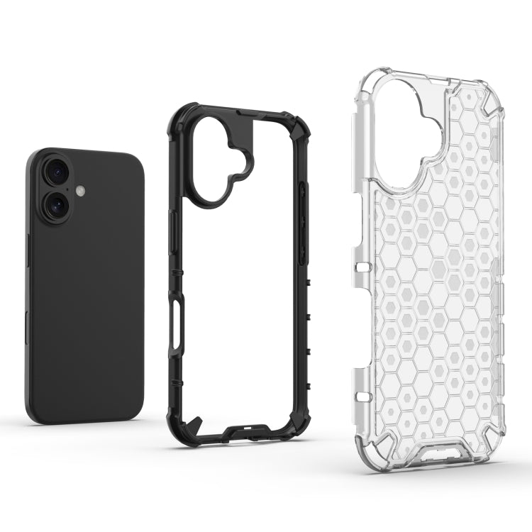 For iPhone 16 Plus Honeycomb Shockproof Phone Case(White) - iPhone 16 Plus Cases by PMC Jewellery | Online Shopping South Africa | PMC Jewellery | Buy Now Pay Later Mobicred