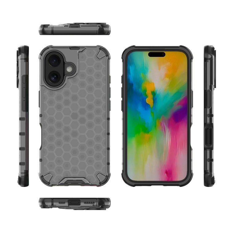 For iPhone 16 Plus Honeycomb Shockproof Phone Case(Black) - iPhone 16 Plus Cases by PMC Jewellery | Online Shopping South Africa | PMC Jewellery | Buy Now Pay Later Mobicred