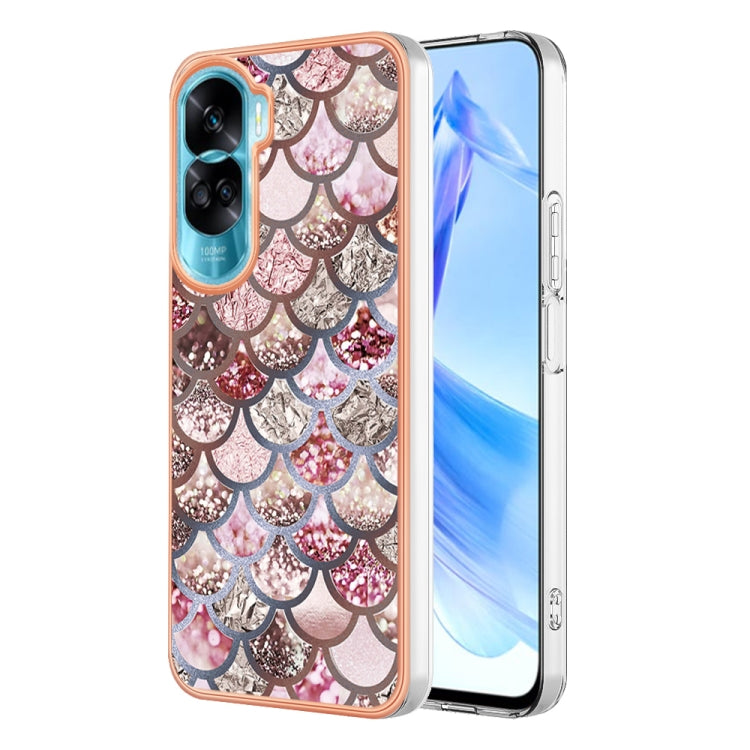 For Honor 90 Lite 5G Electroplating IMD TPU Phone Case(Pink Scales) - Honor Cases by PMC Jewellery | Online Shopping South Africa | PMC Jewellery | Buy Now Pay Later Mobicred