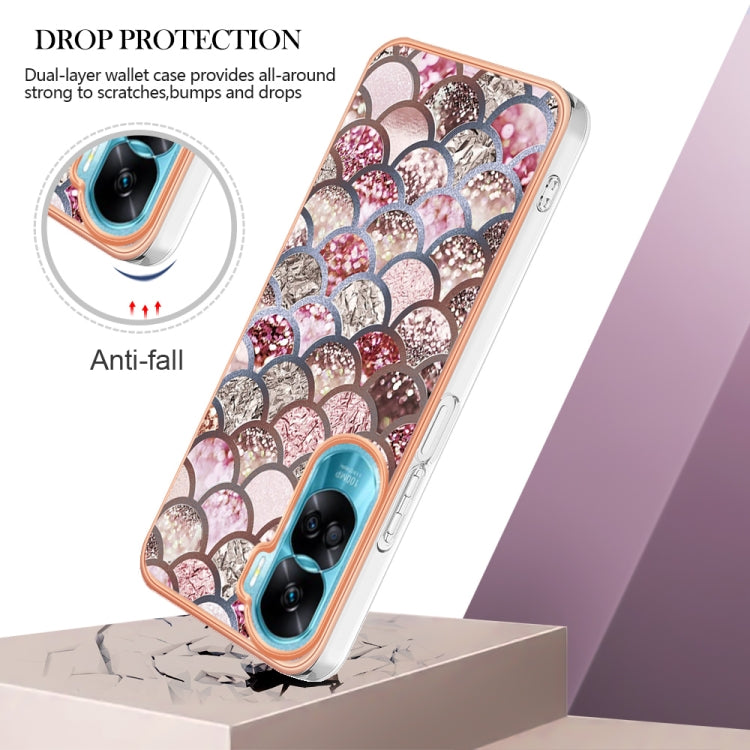 For Honor 90 Lite 5G Electroplating IMD TPU Phone Case(Pink Scales) - Honor Cases by PMC Jewellery | Online Shopping South Africa | PMC Jewellery | Buy Now Pay Later Mobicred