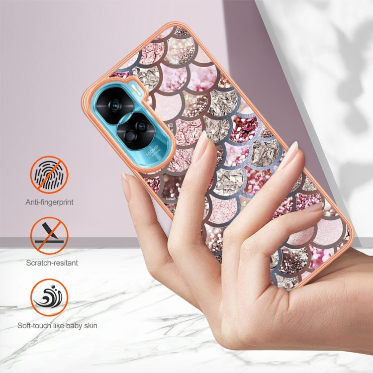 For Honor 90 Lite 5G Electroplating IMD TPU Phone Case(Pink Scales) - Honor Cases by PMC Jewellery | Online Shopping South Africa | PMC Jewellery | Buy Now Pay Later Mobicred