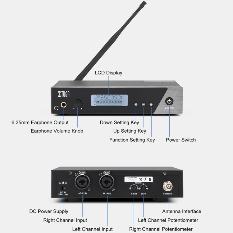 XTUGA  IEM1100 Professional Wireless In Ear Monitor System 5 BodyPacks(UK Plug) - Microphone by XTUGA | Online Shopping South Africa | PMC Jewellery | Buy Now Pay Later Mobicred