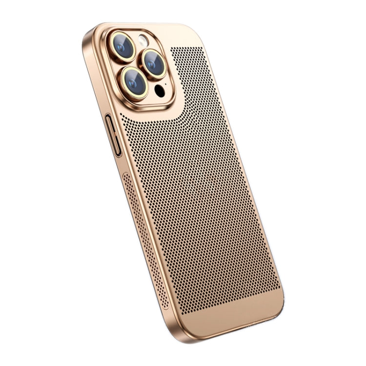 For iPhone 12 Pro Max Ice Sense Heat Dissipation Electroplating PC Phone Case(Champagne Gold) - iPhone 12 Pro Max Cases by PMC Jewellery | Online Shopping South Africa | PMC Jewellery