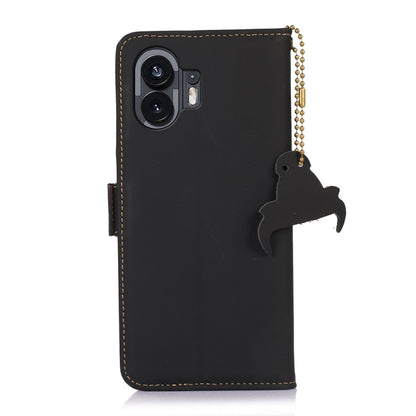 For Nothing Phone 2 Genuine Leather Magnetic RFID Leather Phone Case(Black) - More Brand by PMC Jewellery | Online Shopping South Africa | PMC Jewellery | Buy Now Pay Later Mobicred