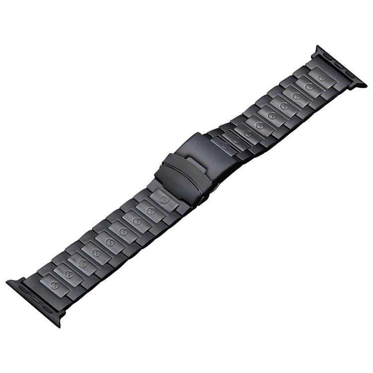 For Apple Watch Series 6 40mm Safety Buckle Titanium Steel Watch Band(Black) - Watch Bands by PMC Jewellery | Online Shopping South Africa | PMC Jewellery