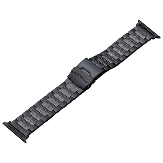 For Apple Watch Series 2 38mm Safety Buckle Titanium Steel Watch Band(Black) - Watch Bands by PMC Jewellery | Online Shopping South Africa | PMC Jewellery