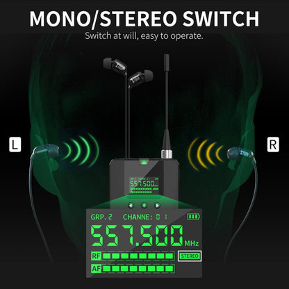 XTUGA SEM100 Professional Wireless In Ear Monitor System 2 BodyPacks(EU Plug) - Microphone by XTUGA | Online Shopping South Africa | PMC Jewellery | Buy Now Pay Later Mobicred