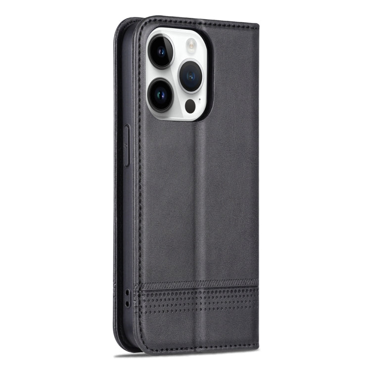 For iPhone 15 Pro AZNS Magnetic Calf Texture Flip Leather Phone Case(Black) - iPhone 15 Pro Cases by AZNS | Online Shopping South Africa | PMC Jewellery | Buy Now Pay Later Mobicred