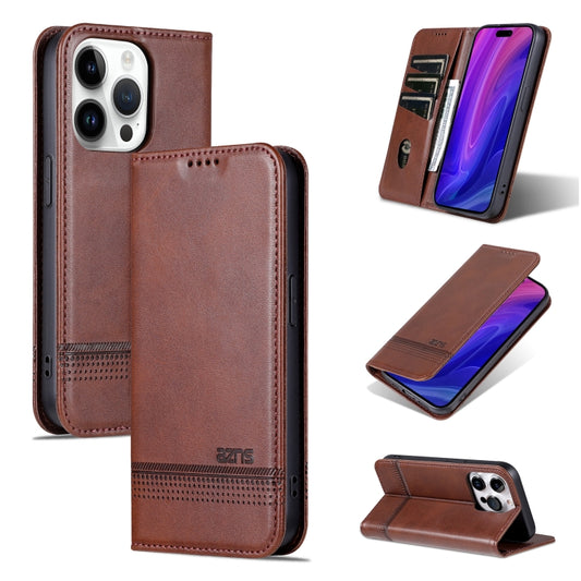 For iPhone 16 Pro Max AZNS Magnetic Calf Texture Flip Leather Phone Case(Dark Brown) - iPhone 16 Pro Max Cases by AZNS | Online Shopping South Africa | PMC Jewellery | Buy Now Pay Later Mobicred