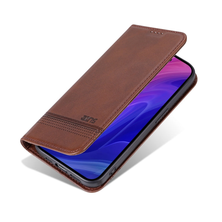 For iPhone 16 Pro AZNS Magnetic Calf Texture Flip Leather Phone Case(Dark Brown) - iPhone 16 Pro Cases by AZNS | Online Shopping South Africa | PMC Jewellery | Buy Now Pay Later Mobicred