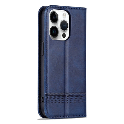 For iPhone 16 Pro AZNS Magnetic Calf Texture Flip Leather Phone Case(Dark Blue) - iPhone 16 Pro Cases by AZNS | Online Shopping South Africa | PMC Jewellery | Buy Now Pay Later Mobicred