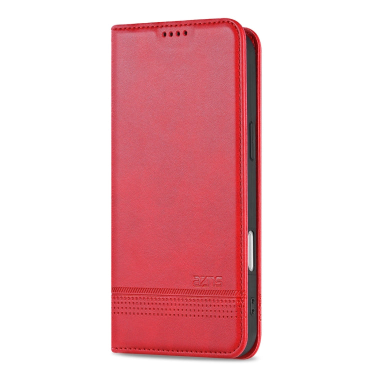 For iPhone 16 Plus AZNS Magnetic Calf Texture Flip Leather Phone Case(Red) - iPhone 16 Plus Cases by AZNS | Online Shopping South Africa | PMC Jewellery | Buy Now Pay Later Mobicred