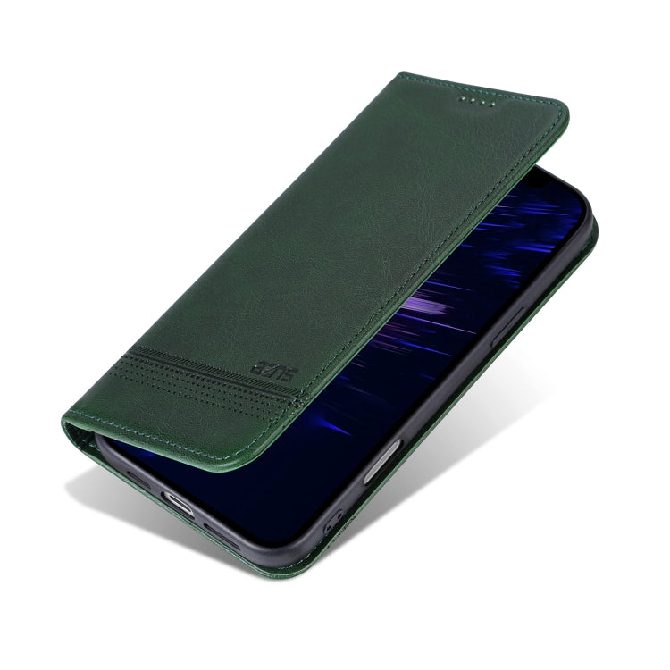 For iPhone 16 Plus AZNS Magnetic Calf Texture Flip Leather Phone Case(Dark Green) - iPhone 16 Plus Cases by AZNS | Online Shopping South Africa | PMC Jewellery | Buy Now Pay Later Mobicred