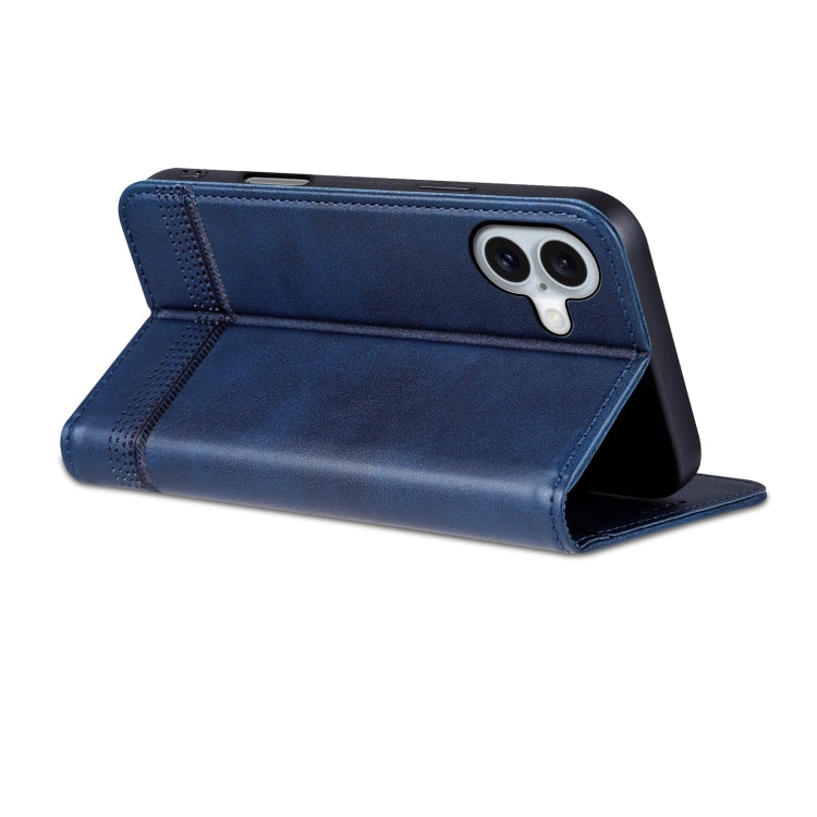 For iPhone 16 Plus AZNS Magnetic Calf Texture Flip Leather Phone Case(Dark Blue) - iPhone 16 Plus Cases by AZNS | Online Shopping South Africa | PMC Jewellery | Buy Now Pay Later Mobicred