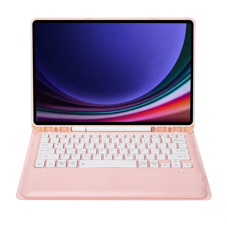 For Samsung Galaxy Tab S9 FE+ A810B Pen Slot Detachable Bluetooth Keyboard Leather Tablet Case(Pink) - Samsung Keyboard by PMC Jewellery | Online Shopping South Africa | PMC Jewellery