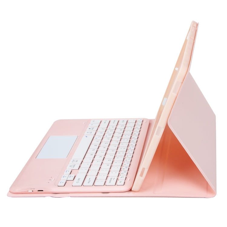 For Samsung Galaxy Tab S9 FE+ A810B-A Touch Pad Detachable Bluetooth Keyboard Leather Tablet Case(Pink) - Samsung Keyboard by PMC TechLife | Online Shopping South Africa | PMC TechLife