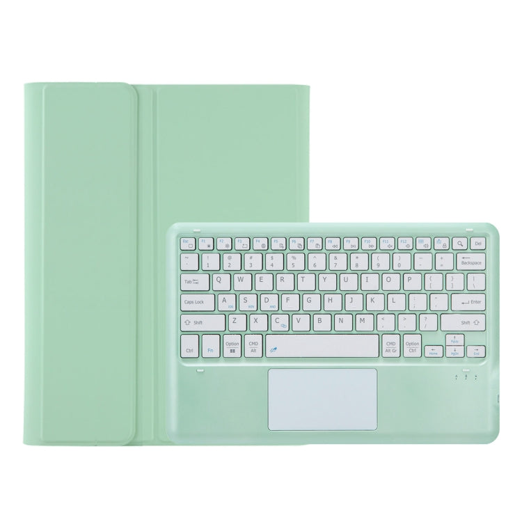 For Samsung Galaxy Tab S9 FE+ A810B-A Touch Pad Detachable Bluetooth Keyboard Leather Tablet Case(Mint Green) - Samsung Keyboard by PMC Jewellery | Online Shopping South Africa | PMC Jewellery