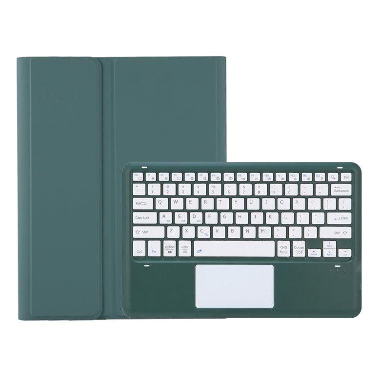 For Samsung Galaxy Tab S9 FE+ A810B-A Touch Pad Detachable Bluetooth Keyboard Leather Tablet Case(Dark Green) - Samsung Keyboard by PMC Jewellery | Online Shopping South Africa | PMC Jewellery