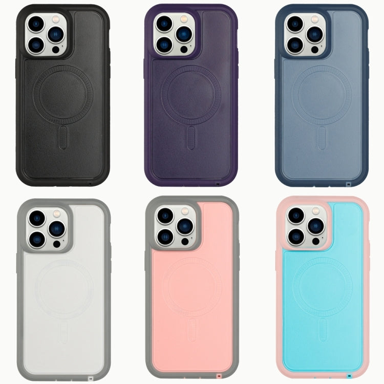 For iPhone 15 Plus Defender Series XT MagSafe Magnetic PC + TPU Shockproof Phone Case(Pink+Grey) - iPhone 15 Plus Cases by PMC Jewellery | Online Shopping South Africa | PMC Jewellery