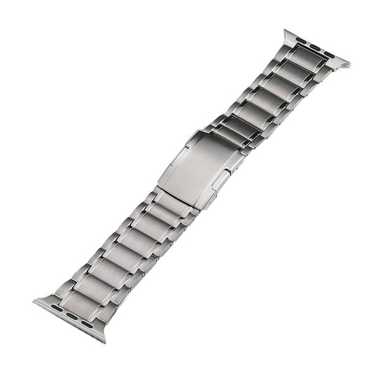 For Apple Watch Series 8 45mm Five Beads Turtle Buckle Titanium Steel Watch Band(Silver) - Watch Bands by PMC Jewellery | Online Shopping South Africa | PMC Jewellery