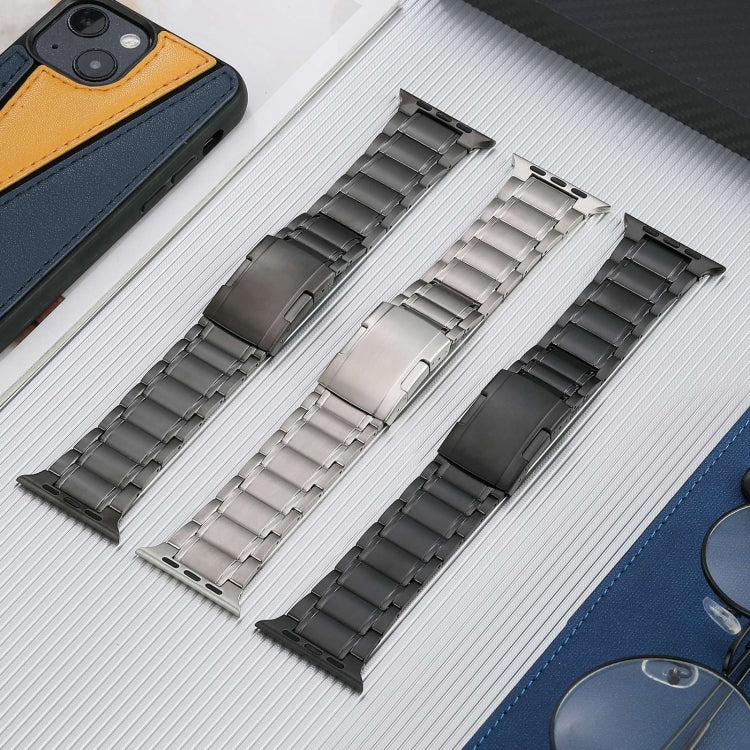 For Apple Watch Ultra 2 49mm Five Beads Turtle Buckle Titanium Steel Watch Band(Silver) - Watch Bands by PMC Jewellery | Online Shopping South Africa | PMC Jewellery