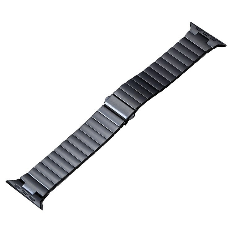 For Apple Watch SE 2023 40mm Flat Buckle Stainless Steel Watch Band(Black) - Watch Bands by PMC Jewellery | Online Shopping South Africa | PMC Jewellery