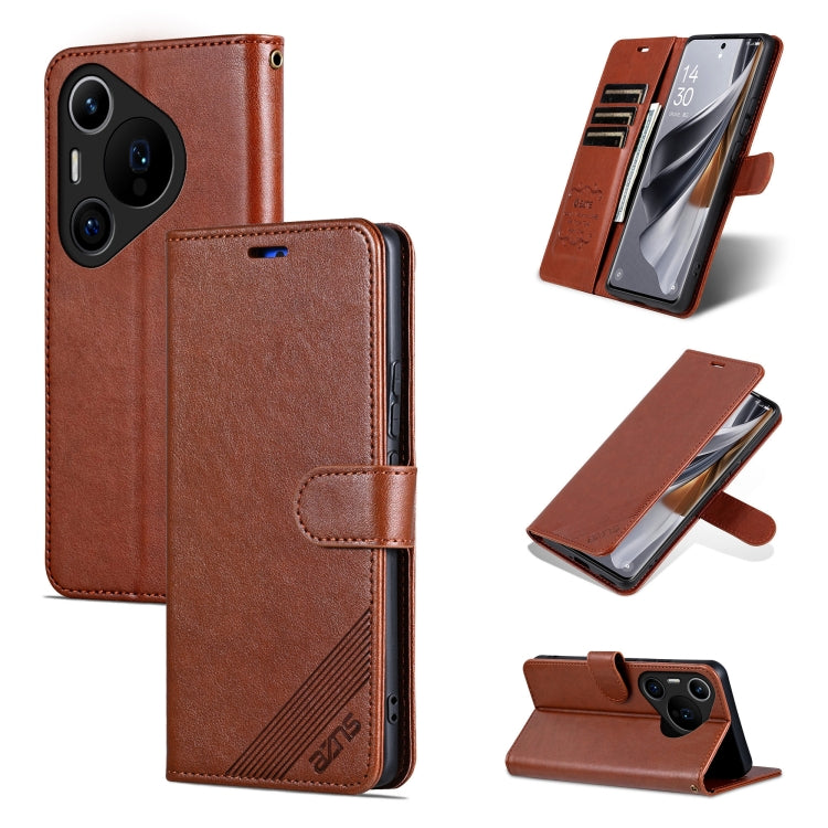 For Huawei Pura 70 Pro / 70 Pro+ AZNS Sheepskin Texture Flip Leather Phone Case(Brown) - free shipping - PMC TechLife - Order now!