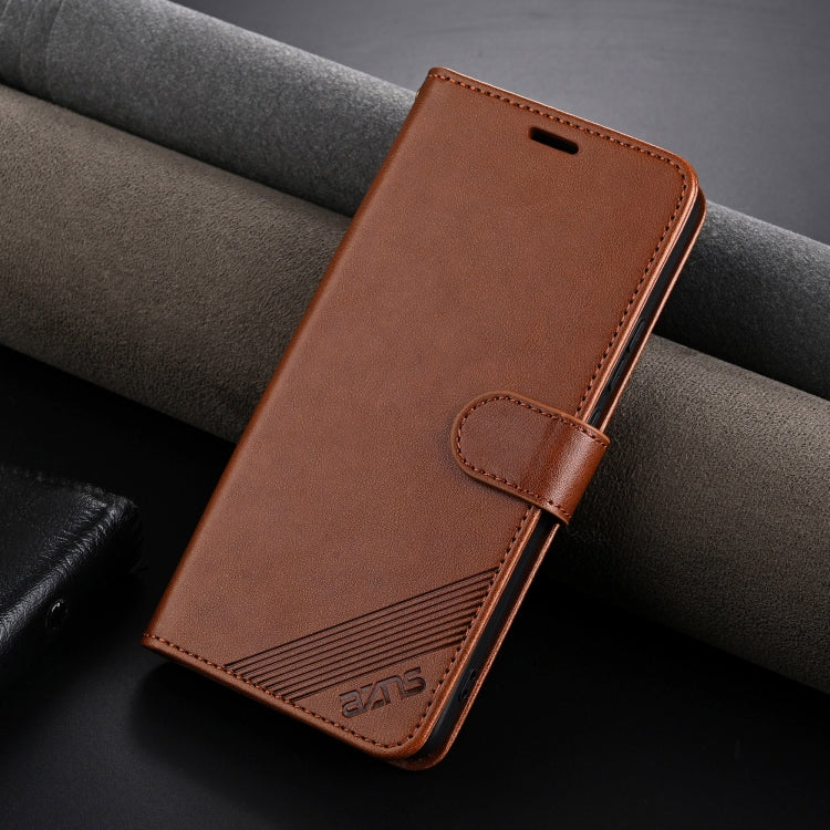 For OPPO K12 AZNS Sheepskin Texture Flip Leather Phone Case(Brown) - OPPO Cases by AZNS | Online Shopping South Africa | PMC Jewellery | Buy Now Pay Later Mobicred