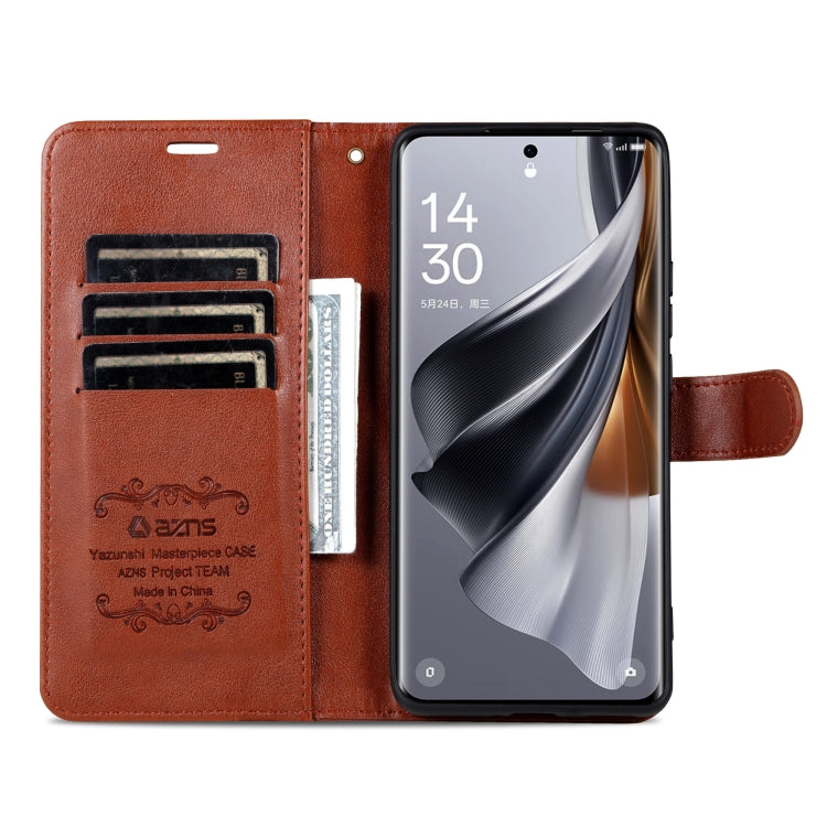 For OPPO K12 AZNS Sheepskin Texture Flip Leather Phone Case(Brown) - free shipping - PMC TechLife - Order now!
