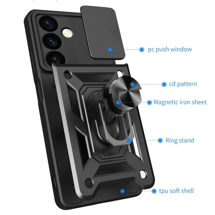 For Samsung Galaxy S24 5G Sliding Camera Cover Design TPU+PC Phone Case(Red) - Galaxy S24 5G Cases by PMC TechLife | Online Shopping South Africa | PMC TechLife
