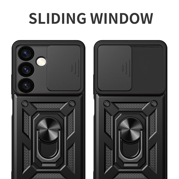 For Samsung Galaxy S24 5G Sliding Camera Cover Design TPU+PC Phone Case(Green) - Galaxy S24 5G Cases by PMC TechLife | Online Shopping South Africa | PMC TechLife