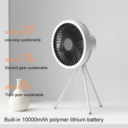 DQ212 10000mAh Outdoor Portable Camping Fan Tent Hanging Vertical Light(White) - Electric Fans by PMC Jewellery | Online Shopping South Africa | PMC Jewellery | Buy Now Pay Later Mobicred