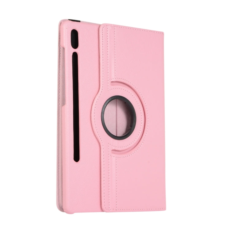 For Samsung Galaxy Tab S9 360 Degrees Rotation Holder Litchi Texture Leather Tablet Case(Pink) - Galaxy Tab S9 Cases by PMC Jewellery | Online Shopping South Africa | PMC Jewellery | Buy Now Pay Later Mobicred