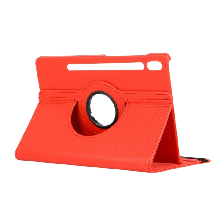 For Samsung Galaxy Tab S9+ / Tab S10+ Litchi Texture 360 Degrees Rotation Holder Leather Tablet Case(Red) - free shipping - PMC Jewellery - Order now!